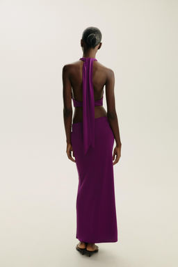 GATHERED HALTER LONG DRESS - Zara фото 6