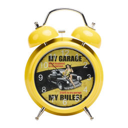 Часы - будильник настольные, на батарейках, подсветка, 21×15×6.5 см, циферблат d=11 см