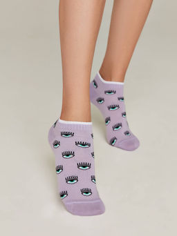 Цена за 2 пары. Носки Классические CONTE Короткие хлопковые носки CLASSIC сиреневый