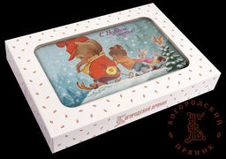 Сувенирные пряники (фотопечать) 170 гр. Снежное веселье Сгущенка