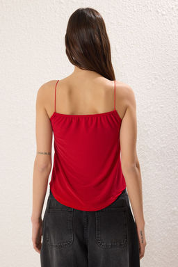 Siyah-K?rm?z? 2li Paket Ask?l? Regular Kal?p Orme Bluz TWOSS25BZ00437 - Trendyolmilla фото 7