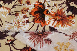 Креп-вискоза с эфф.жатости Музыка цветов цв.песочный, ш.1.4м, вискоза-100%, 120гр/м.кв - Купава фото 5