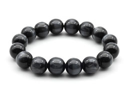 Браслет шарик 12мм из полимера цв.графит