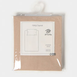 Простыня Этель 200х220 см, цвет кофейный, бязь, 125 г/м  фото 4