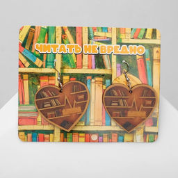 Серьги Школа глобусы в форме сердец, цветные в серебре