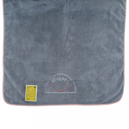 Полотенце из микрофибры "Счастливчик" 70х140см, полиэстер 100%, с вышивкой "Be happy", голубой (Китай)