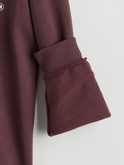 Bask?l? Erkek ?ocuk Kal?n Sweatshirt