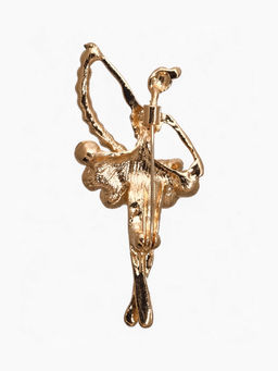 Брошь Балерина с лентой, цвет белый в золоте