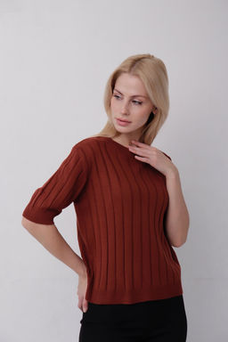 10799 Топ вязаный терракотовый