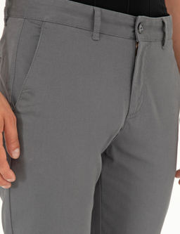 Gri Slim Fit Kanvas Pantolon