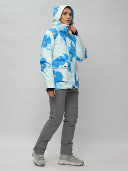 Горнолыжный костюм женский голубого цвета 020231Gl