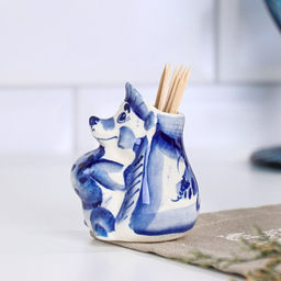 Подставка для зубочисток Ёж, фарфор гжель - Simaland фото 7