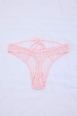 TRENDYOLMILLA Siyah Dantelli Tul ve Fiyonk Detayl? Tanga Orme Kulot THMSS24KU00037  фото 13
