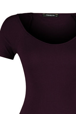 Murdum Fitted/Vucuda Oturan Fitilli Pamuk Esnek Orme Bluz TWOSS21BZ0579