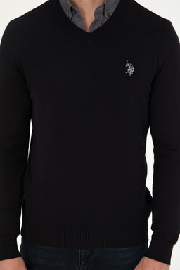 Мужской черный базовый свитер - U.s. polo assn фото 6