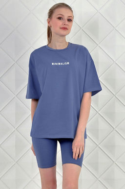 Арт. 5727 Костюм с велосипедками 42-50 (5 шт) Цвет:верх- пудра, низ- пудра