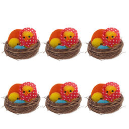 Набор из 6-ти изделий декоративных "Гнездо пасхальное" (4,5*3,5), L18 W14 H5,5 см