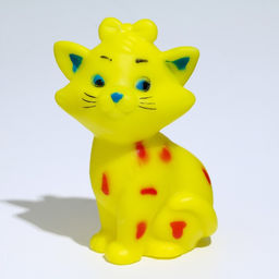 Игрушка пищащая Кошечка для собак, 10 см, жёлтая - Пижон фото 2