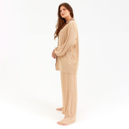Костюм женский (рубашка, брюки) MINAKU: Casual Collection, цвет кофе, размер 48