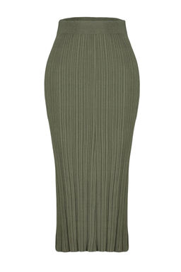 TRENDYOLMILLA Haki Midi Triko Premium Iplik/ Ozel Iplik Etek TWOSS24ET00042  фото 13