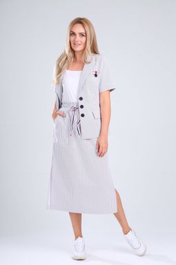 Костюм Gamma & Gracia 470 белый серая полоска  фото 2