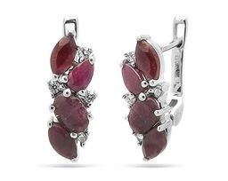 Серьги из серебра рубин корунд, Селебрити