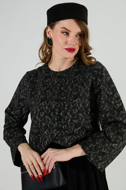 Платье NIKVA н740-22 графитовая абстракция и чёрный  фото 4