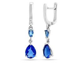 Серьги из серебра танзанит выращ., Малика
