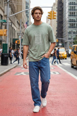 Mint Oversize/Genis Kesim Nak?sl? %100 Pamuklu Tok Kumas T-shirt TMNSS25TS00054