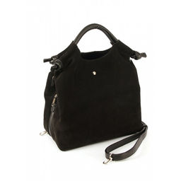 Сумка женская натуральная замша ADEL-267 (отделка ИСК/КОЖА), 3отд, плеч/рем. черный 265448