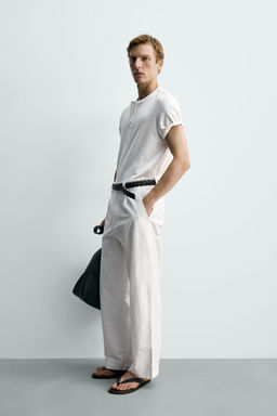 PANTAL?N WIDE FIT PLIEGUES / Blanco - Zara фото 4