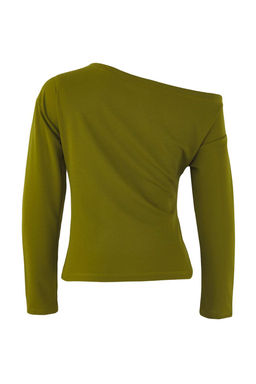 Yag Yesili Buzgu/Drape Detayl? Dokumlu Asimetrik Yaka Orme Bluz TWOAW26BZ00138