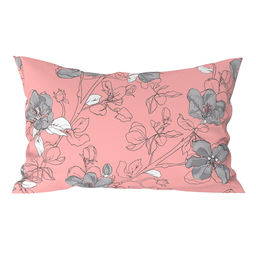 Наволочка 50х70см "Цветы сакуры" пудровый, с клапаном-запахом, бязь "Комфорт" 121г/м2, хлопок 100%, упаковка "классическая" пакет ПВД 14,5х23см, еврослот, "Домашняя мода" (Россия)