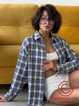 Рубашка женская в клетку