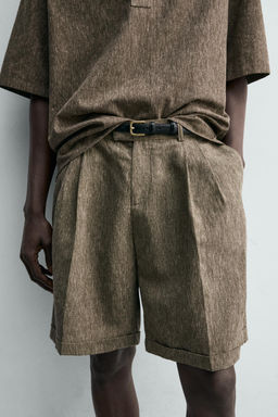 BERMUDA RELAXED FIT PLIEGUES / Khaki