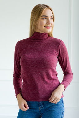 Водолазка женская из ангоры однотонной Беатрисса2 бордо - Амадэль фото 5