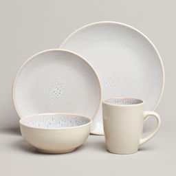 НАБОР ПОСУДЫ ОБЕДЕННОЙ BRONCO CROCUS НА 4 ПЕР. 16 ПР. БЕЖ  фото 2