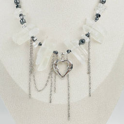 Колье из Горного Хрусталя и Гематита - Радуга самоцветов фото 2