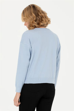 Женский синий меланжевый свитер с круглым вырезом Неожиданная скидка в корзине - U.s. polo assn фото 5