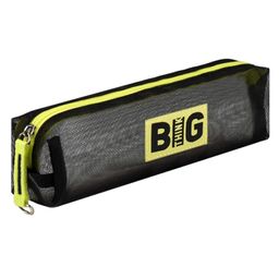 Пенал школьный, арт.57978/ 50 ЧЕРНЫЙ 20,5х5х4 см, нейлон, молния, нашивки из ткани, ПЭТ-пакет с евро