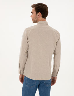 Bej Slim Fit Uzun Kollu G_mlek - Cacharel фото 5