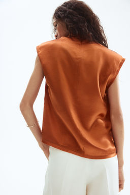 Top de sat?n con escote drapeado - H&m фото 3