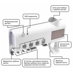 Стерилизатор Aopen ультрафиолетовый держатель для зубных щеток с дозатором  фото 4