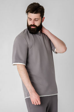 Арт. 67128/1 Футболка мужская 48-56 (5 шт) Цвет:светло-серый - Идеал фото 3