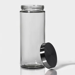 Банка для хранения сыпучих продуктов «Бомонд», 2 л, 11×27 см, с металлической крышкой, стекло, прозрачная