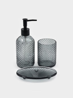 Набор для ванной «Капель», 3 предмета, дозатор для мыла, стакан, мыльница