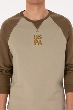 Erkek Bisiklet Yaka Regular Fit Haki Sweatshirt - U.s. polo assn фото 6