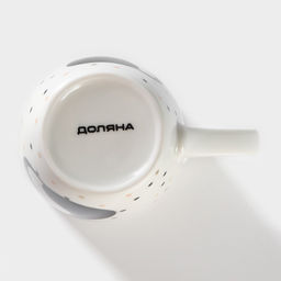 Кружка Доляна «Котик», 350 мл, фарфор, белая