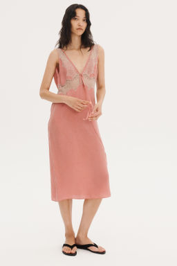 VESTIDO LENCERO ENCAJE WILLY CHAVARRIA X ZARA / Rosado