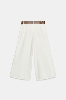 PANTAL?N CULOTTE CINTUR?N / Blanco - Zara фото 8